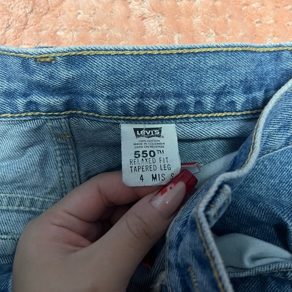 *SOLD!!* SIZE 24/25 (US4) VINTAGE LEVI’S TAPERED 550 JEANS BLUE INDIGO - Picture 3 of 4